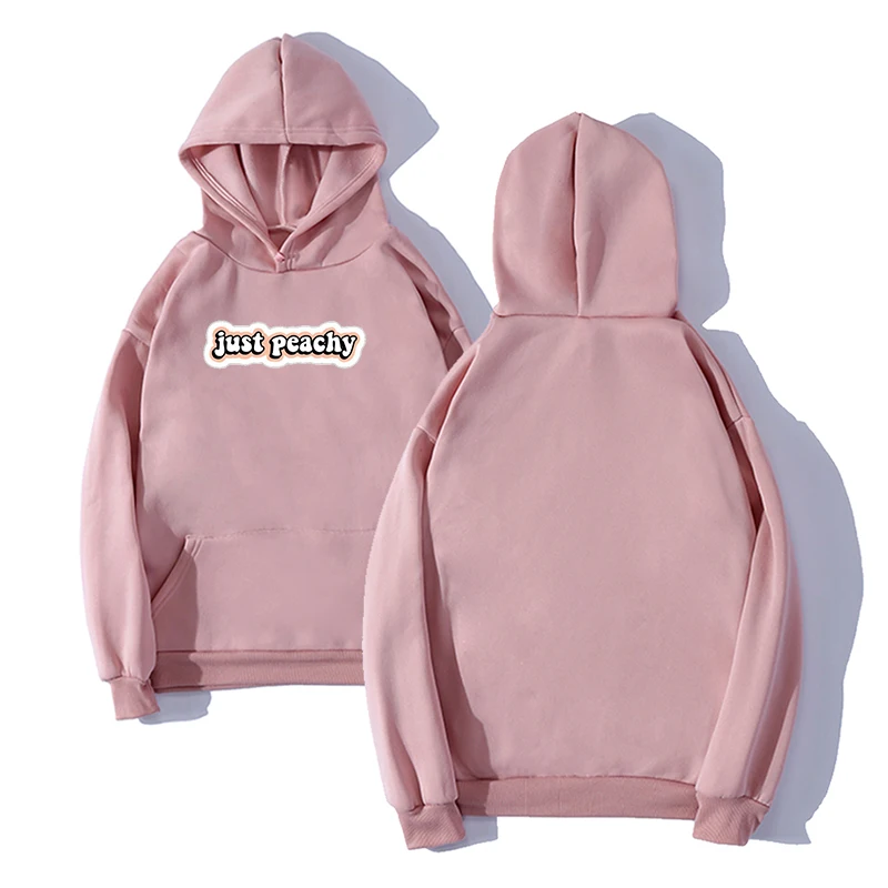 Just Peachy/женские толстовки Harajuku с буквенным принтом теплые утепленные пуловеры в