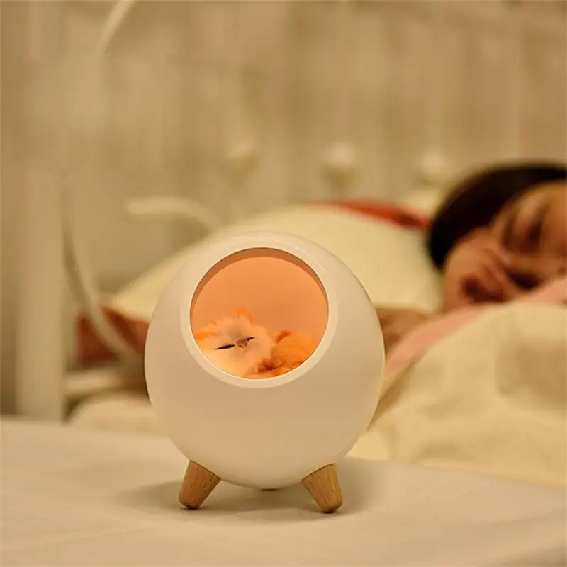 

Small Pet House Night Light Led Home Bedroom Bedside Companion Sleeping Lamp USB Charging Creative Cute Pet Cat