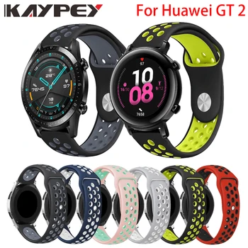 

Colorful Soft Silicone Watch Band Strap for Huawei GT2 42MM 46MM Breathable Bracelet Replacement Wristbands for Huawei gt 2e