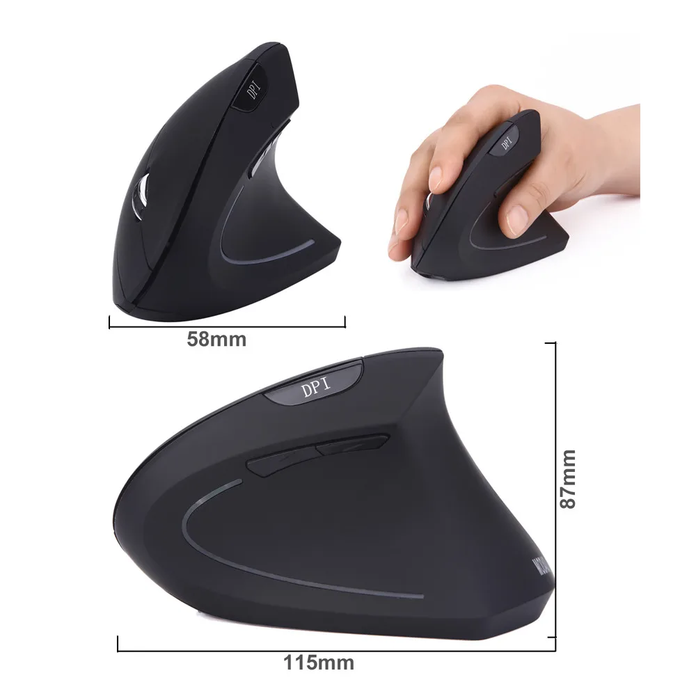 MODAO эргономичная BLUETOOTH Вертикальная мышь с 3 регулируемыми dpi 1600dpi ABS+ матовое масло для Windows macOS Linux эргономичный дизайн