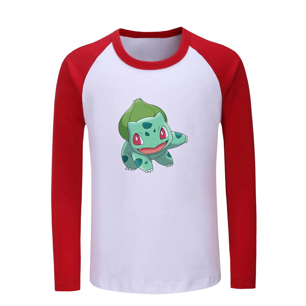 

Pokemon Charmander Bulbasaur Squirtle Charizard Pikachu Pattern Kids T-shirts Childs Graphic Cotton Tee Shirts Tops Long Sleeve