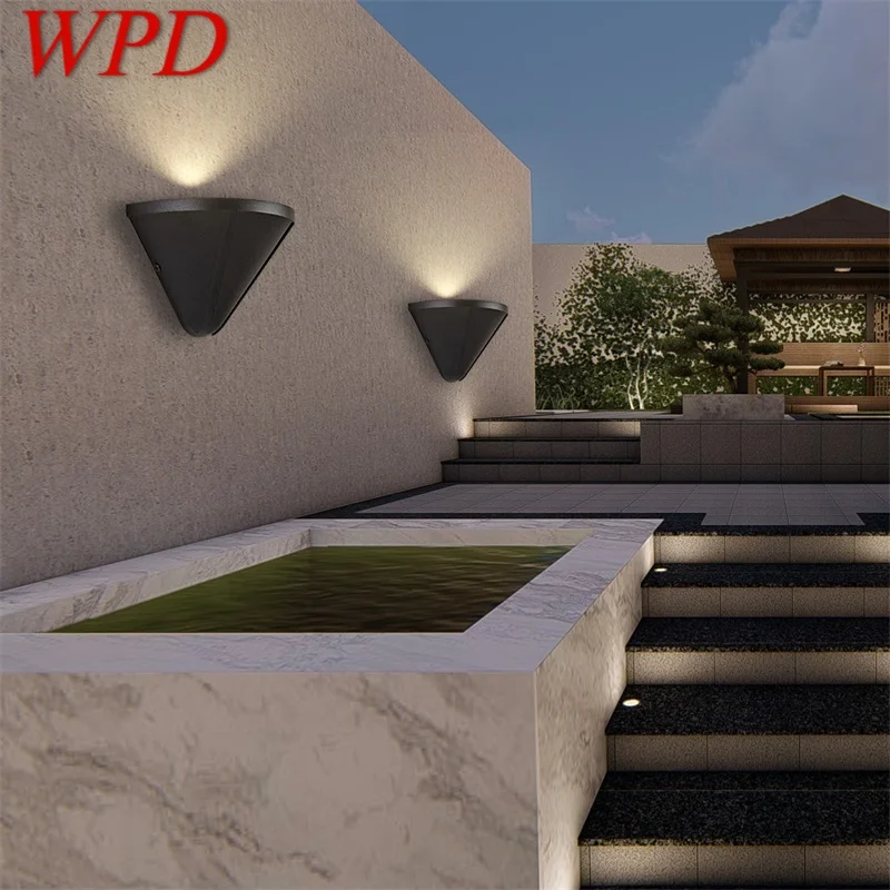 

WPD Patio Wall Sconce Black Outdoor Wall lights Waterproof Modern Home Decorative For Porch Balcony Courtyard Villa