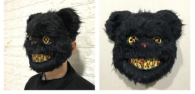 Bloody Rabbit Mask Plush Cos Halloween Horror Animal Mask Prank Gag Gift Halloween Killer Cosplay Horror Mask for Adult Children