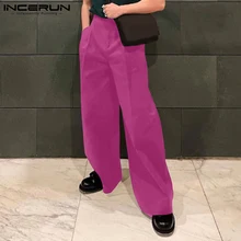 

INCERUN Handsome Well Fitting Men's Pants Trendy Pantalons Comeforable Sexy Leisure High-waisted Wide-leg Pocket Trousers S-5XL