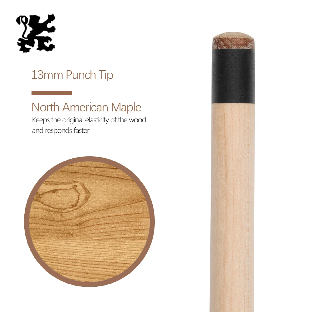 ADAMII Billiard Punch Cue 13mm Tip Maple Shaft Uni-Lock Quick Joint Smooth Wrap Professional Break Cue Strong Powerful Kit Stick