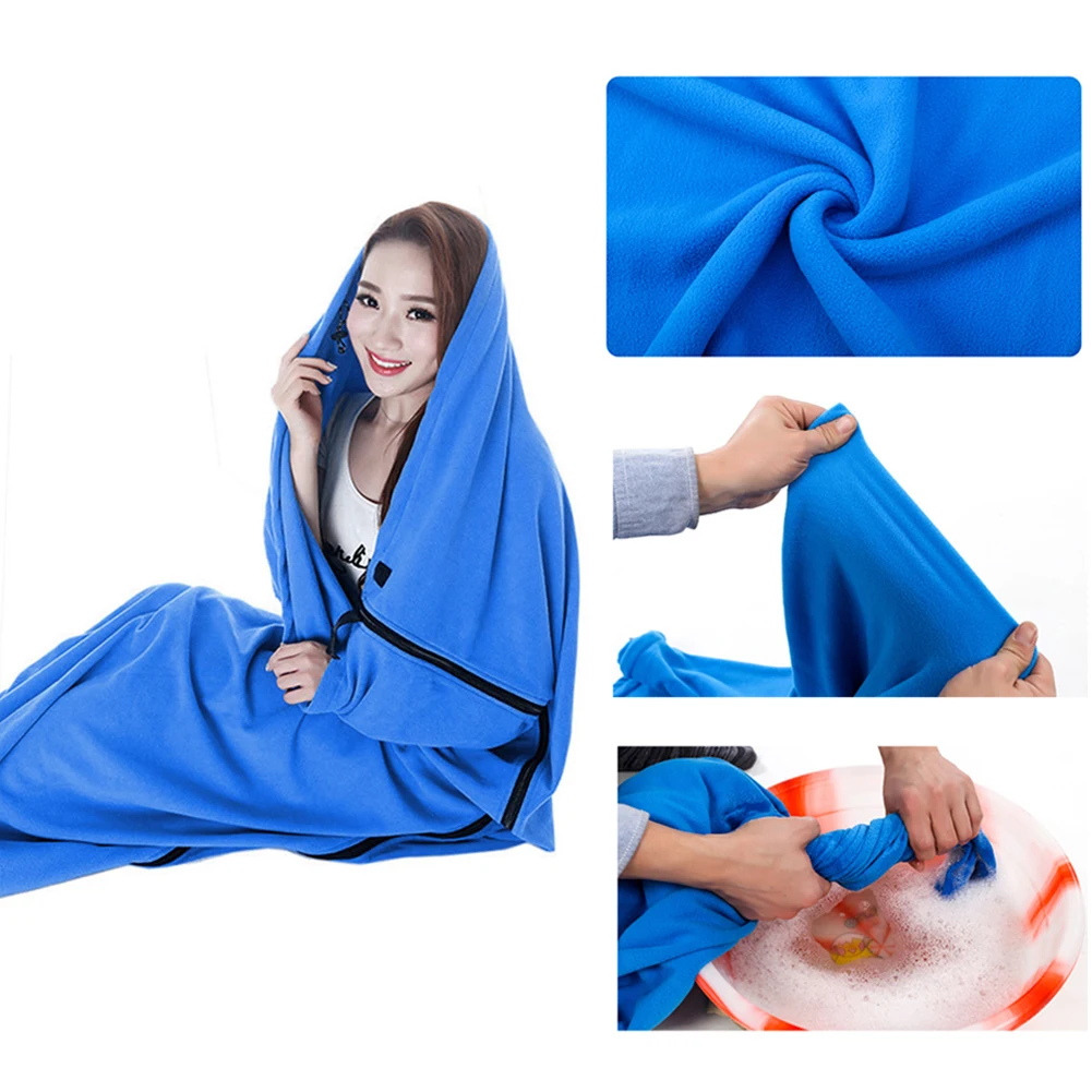 180*80 cm Portable Ultra-light Fleece Sleeping Bag warmth Fleece Sleeping Bag for Outdoor Camping Travel Line