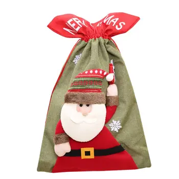 

Christmas Non-Woven Santa Claus Present Bag Cute 3D Cartoon Candy Holder Decor 67JB