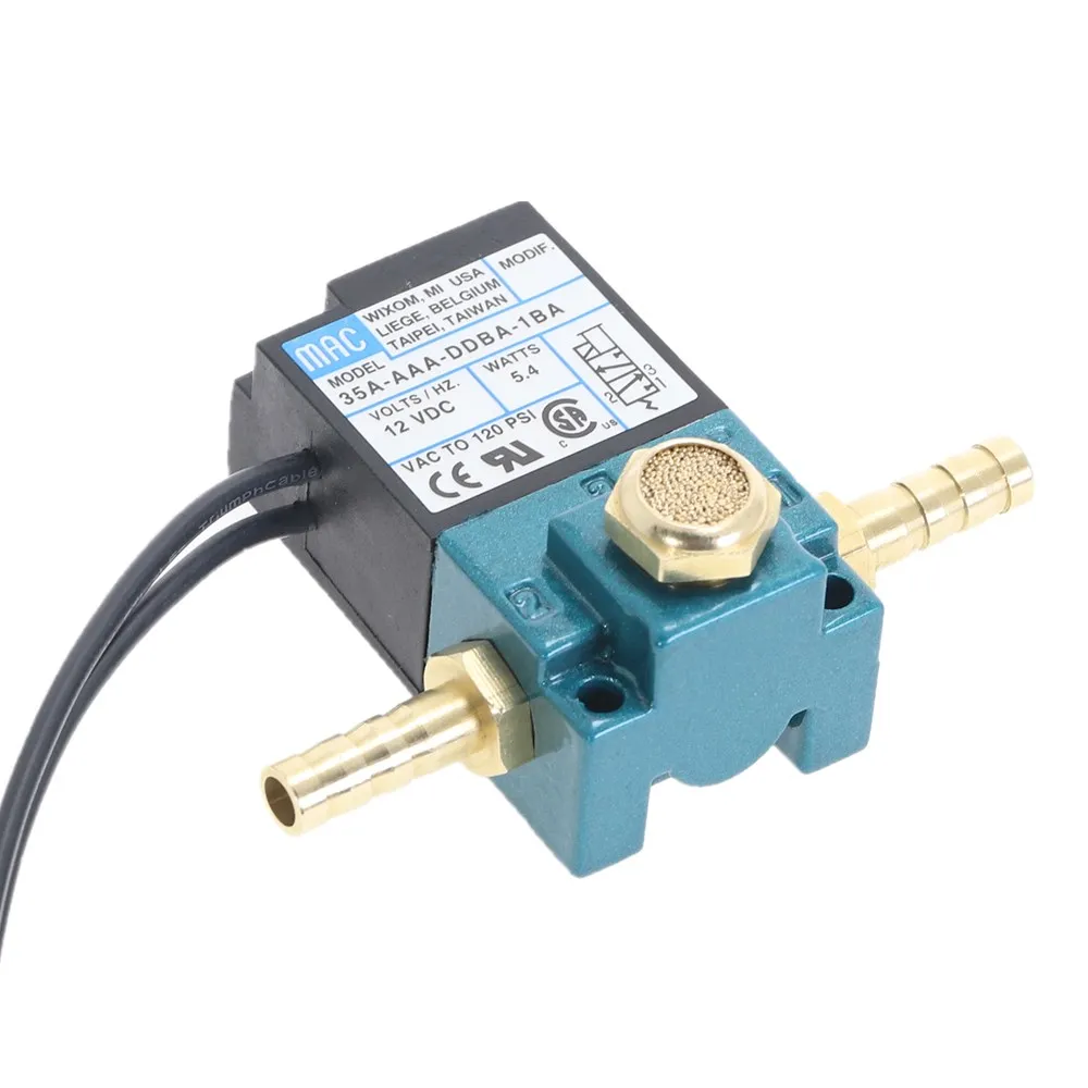 MAC 3 Port Electronic Boost Control Solenoid Valve 35A-AAA-DDBA-1BA 1/8'' NPT With Brass Silencer
