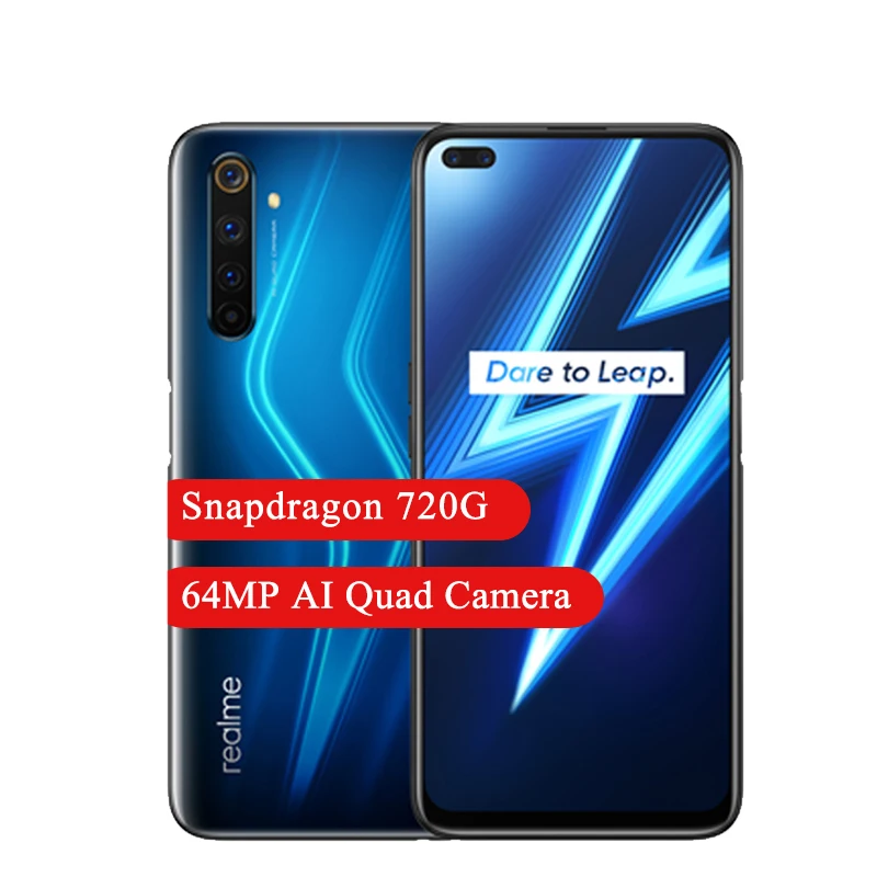 Сотовый телефон Realme 6 Pro 8 ГБ ОЗУ 128 Гб ПЗУ дюйма Snapdragon 720G 90 Гц дисплей 30 Вт Flash Charge