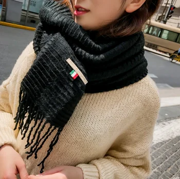 

Chanycore Solid color wrinkle Winter scarf cashmere pashmina women scarfs warm thick Dual use shawl hijab poncho for ladies