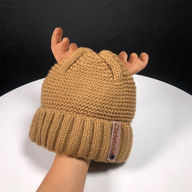 Женская шапка, кашемировая шапка-рога, шапка Skully, трендовая, теплая, не сужающаяся книзу, мягкая, эластичная, вязаная, шлёпанцы, зимние шапки бини