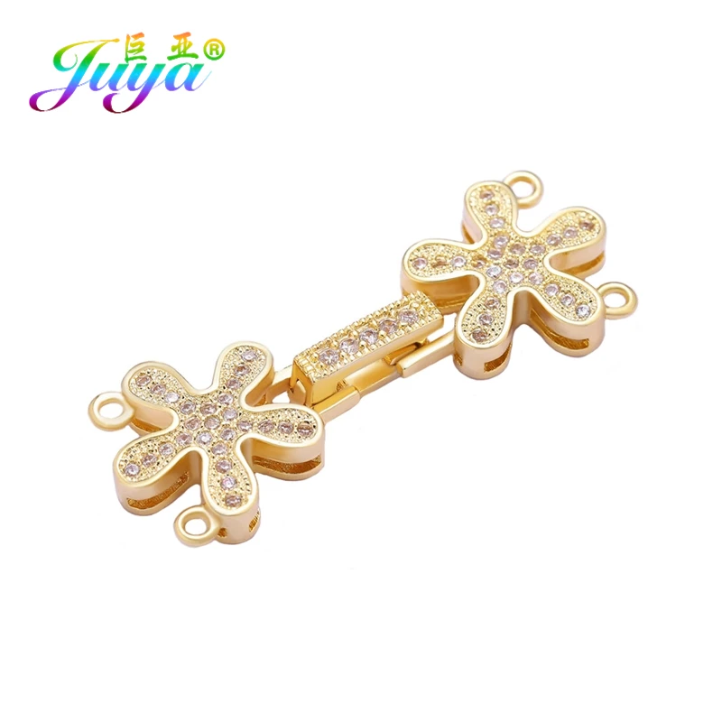 Gold Juya DIY барокко Жемчуг Ювелирные Изделия застежки Застежка ручной работы крюк застежки для женщин роскошное, с натуральным камнем жемчужные для изготовления украшений - Цвет: Gold