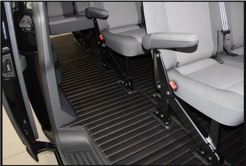 고품질 폭스 바겐 Caravelle T5 T6 2022-2004 7 8 9 석 방수 내구성 카펫에 대한 맞춤형 풀 세트 자동차 바닥 매트
