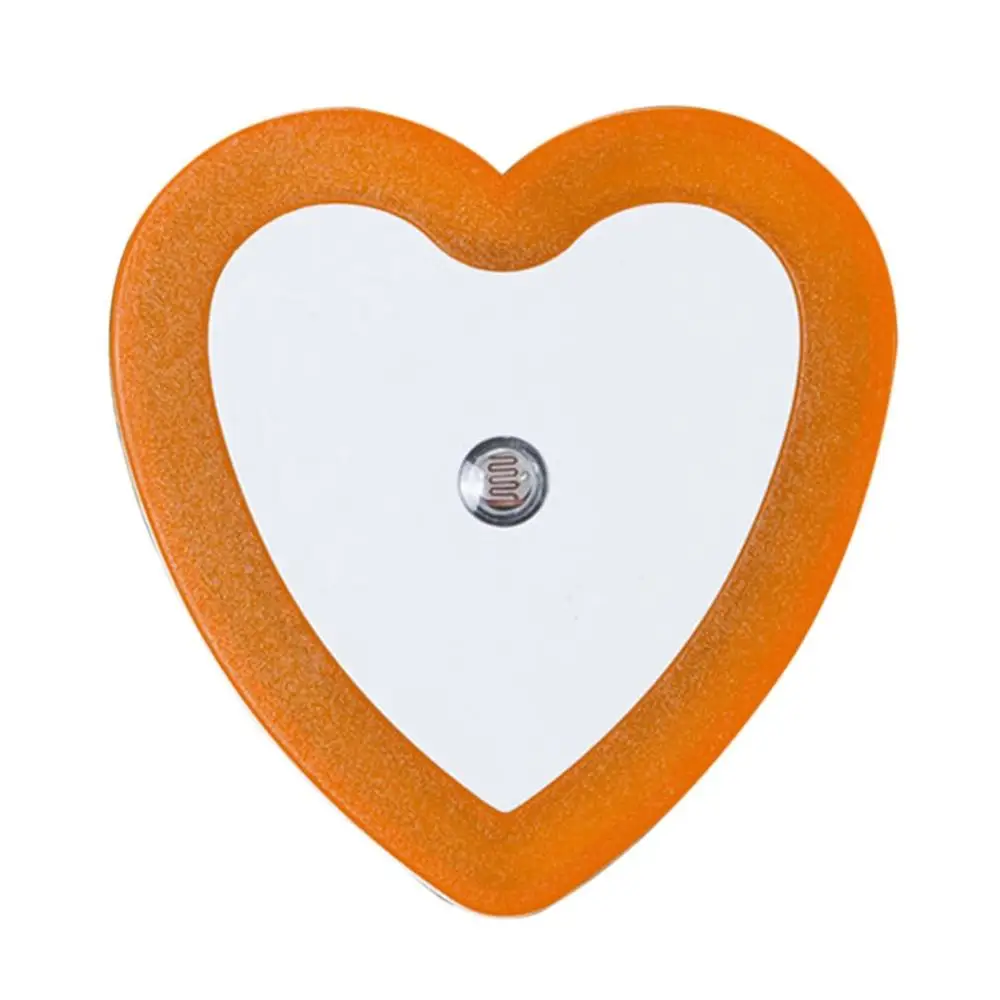 Yellow Heart Интеллектуальный светодиодный ночник с индукцией, автоматический светильник с датчиком, светильник для спальни, белый/синий/желтый/розовый, штепсельная вилка стандарта США/ЕС, 110-220 В - Испускаемый цвет: Yellow Heart
