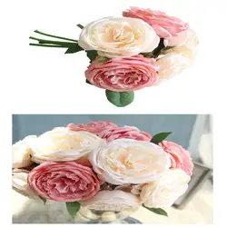 Имитация розы поддельные цветы реалистичные Свадебный букет ваза цветок для домашнего свадебного украшения орнамент поставки