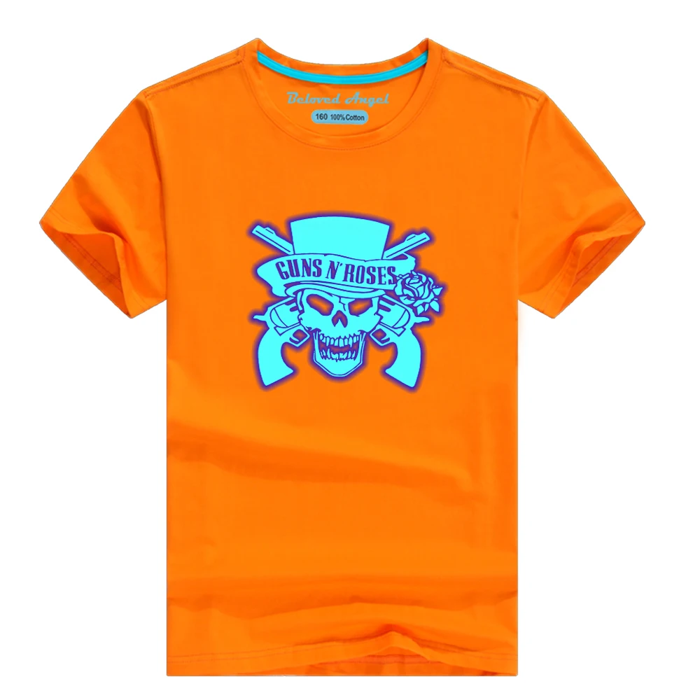 

2020 Kids Boys Luminous T-shirt Children Girls Skull T-shirt Short Sleeve Tops Summer Cartoon Casual Clothing Round Neck