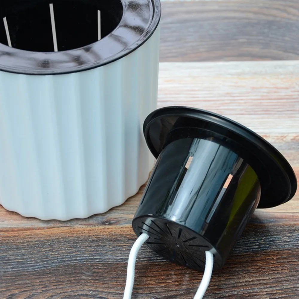 Automatic Vertical Stripes Round Shape Self Watering Plant Flower Pot Planter For Desktop Table Floor Garden Home Decoration