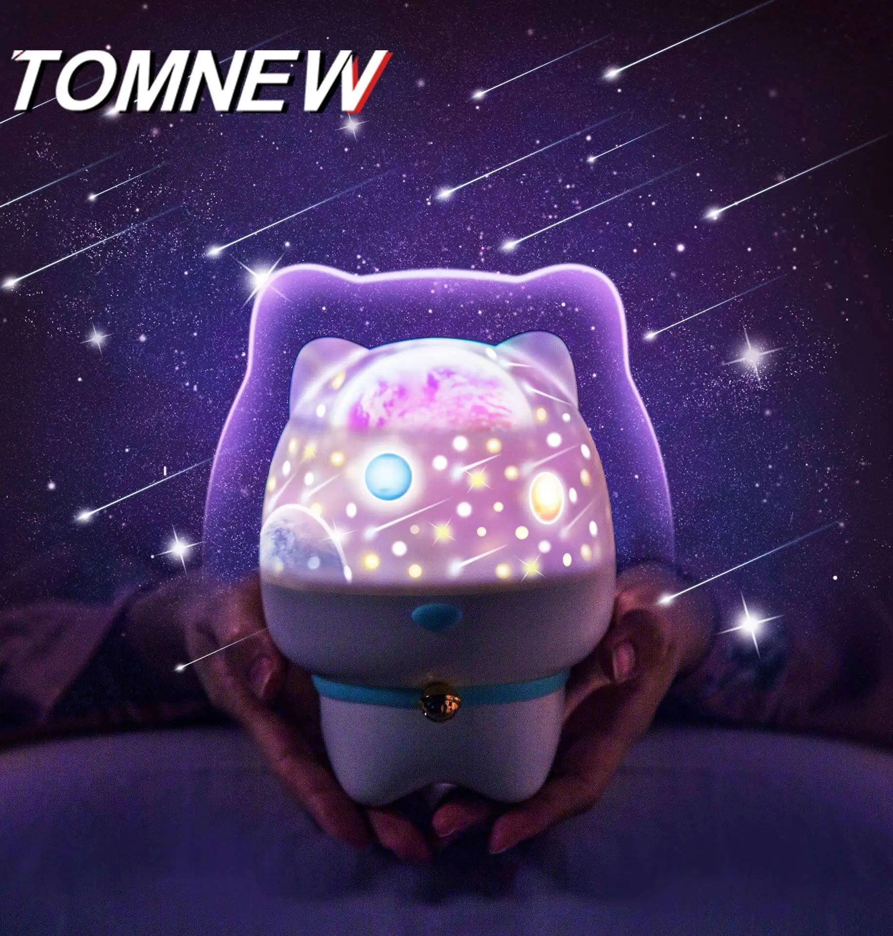 

Cute Pet Starry Sky Projection Lamp Rotating Small Night Lamp Send Valentine' Children Bluetooth Audio Gift Customization