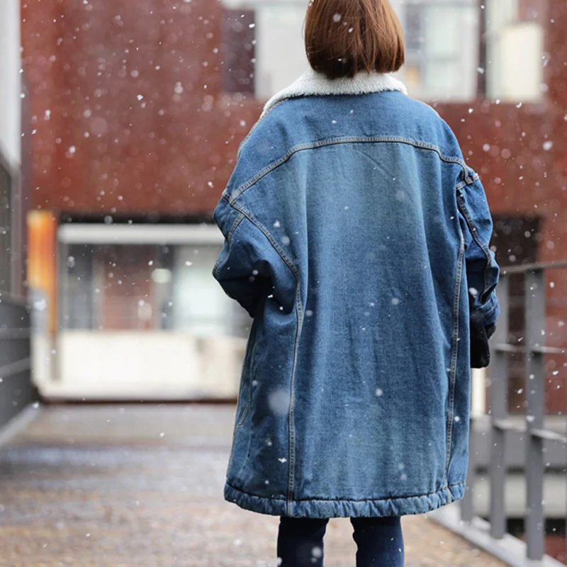 Greatest Fur Warm Winter Denim Jacket Women 2020 New Fashion Autumn Wool Lining Jeans Coat Women Bomber Jack