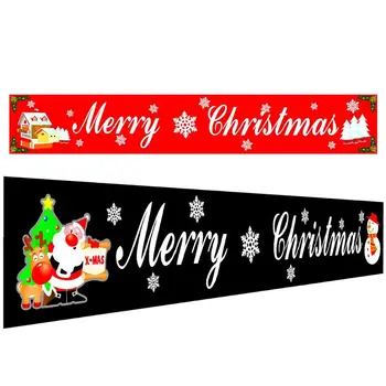 

Outdoor Christmas Banner Pull Flag Decorations Celebrate Foldable Hanging Decor Porch Background Signs