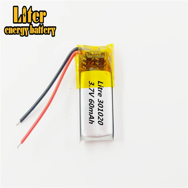 3.7V 60mAh Rechargeable li Polymer Li-ion Battery For bluetooth headset mp3 mp4 mp5 speaker mouse recorder 301020 031020