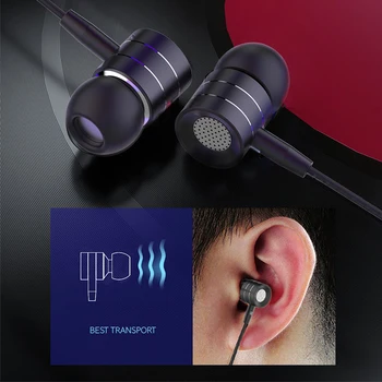 

Langsdom I7A line control with wheat metal earphones in-ear mobile phone universal earphones