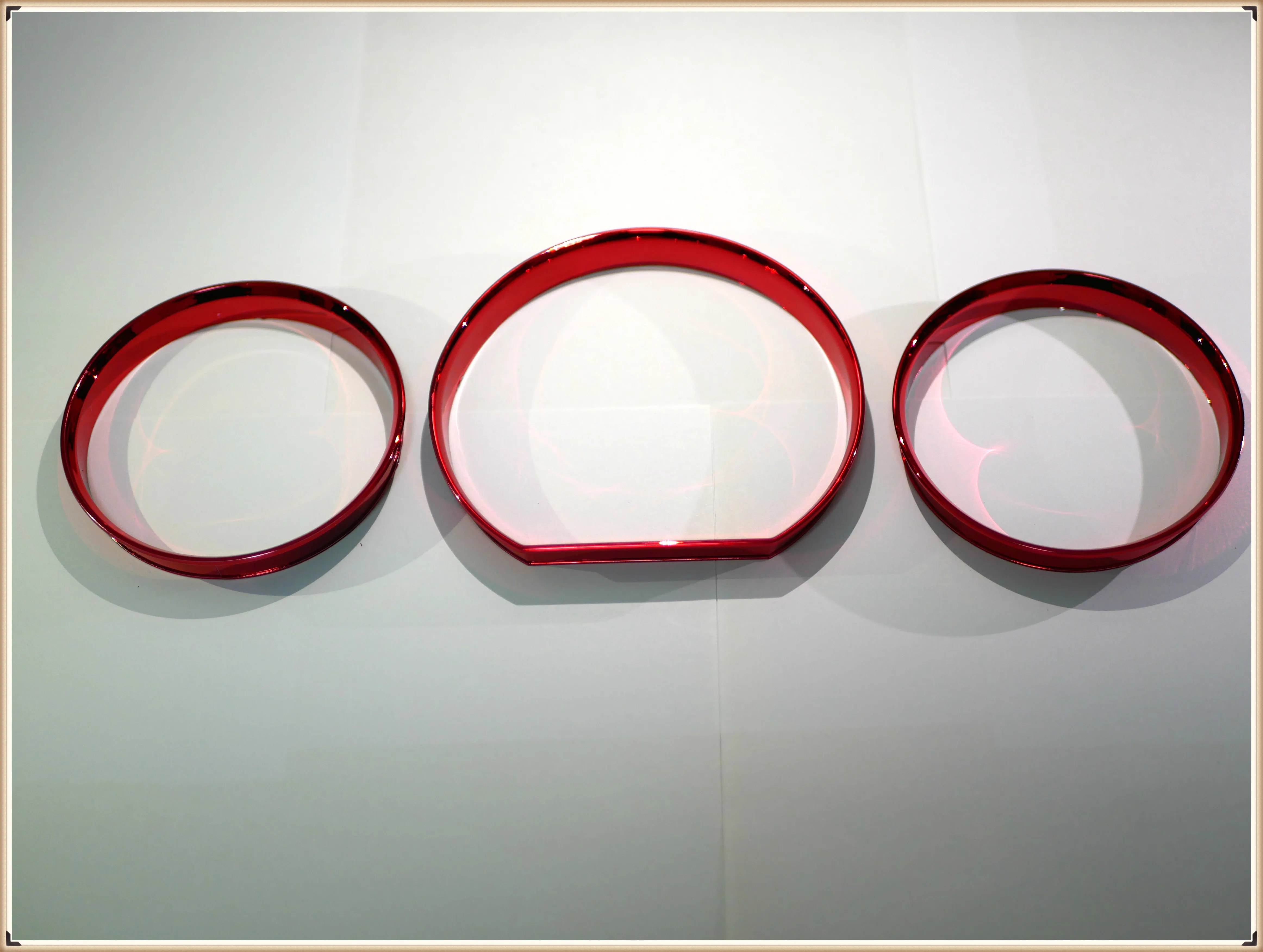 

RED Speedometer Gauge Dial Rings Bezel Trim Chrome Tacho Rings for Mercedes Benz W124 1984-1995 W126 1979-1991