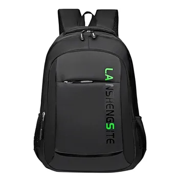 

Student Schoolbag Casual Solid Color Material Oxford Man's Backpack Multi-functional Simple Bag Zip Pocket Backpack