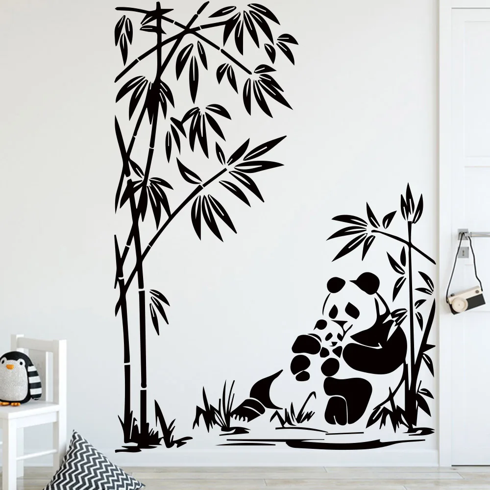 

Cute Panda Pattern Wall Sticker for Kids Room Decoration Accessories Vinyl Decals bedroom Decor Animal Mural wallpaper LW500