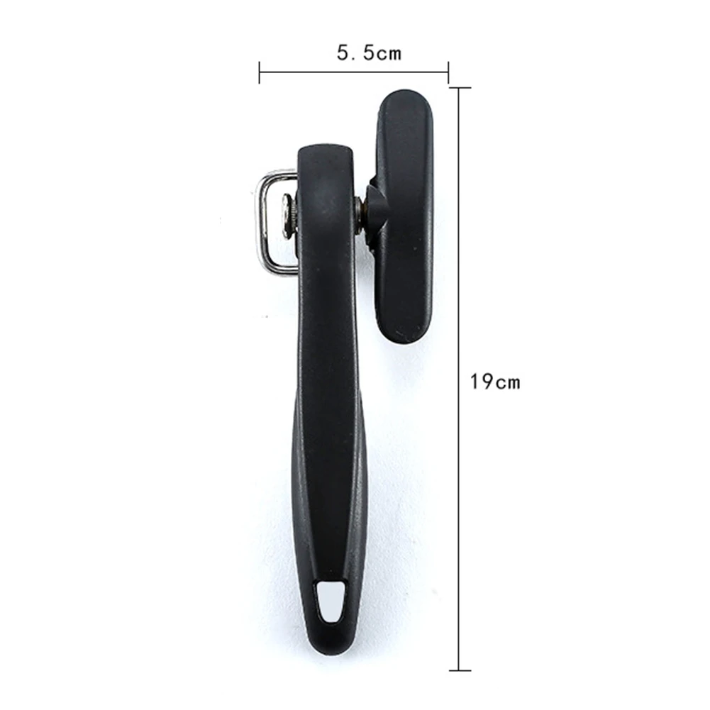Can Opener Kitchen Tools Safety Handheld Manual Long Handle Ergonomic Bottle Lids Off Turn Knob Stainless Steel Jar Smooth Edge