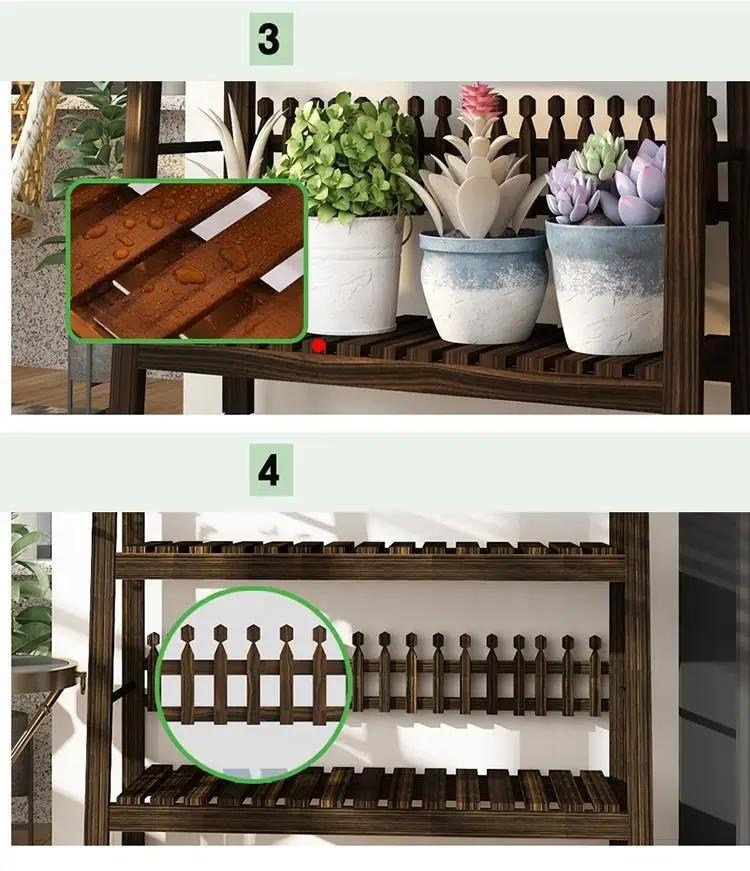 Saksi Standi Estanteria Escalera Garden Shelves Varanda Terraza For Indoor Wood Dekoration Plant Rack Balcony Shelf Flower Stand