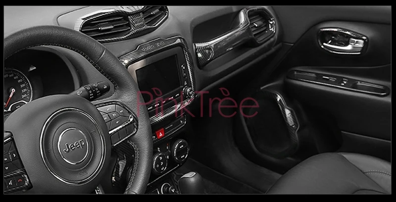 Для Jeep Renegade для внутренней отделки карбоновое волокно цветная ручка Крышка вентиляционное отверстие SUV Украшение Аксессуары для укладки