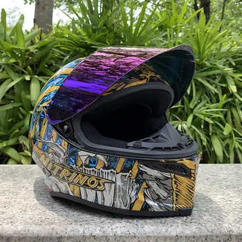 

Single Shield Motorcycle helmet DOT ECE approved flip up motorbike helmet motorbikes summer season safety hat rainbow visor 2