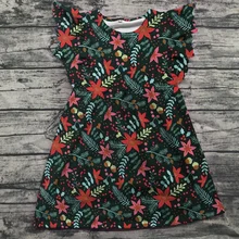 Весенне-зимнее платье из 100 хлопка для маленьких девочек красное, ярко-розовое, цветное платье с оборками и рукавами-крылышками детская одежда длина до колена