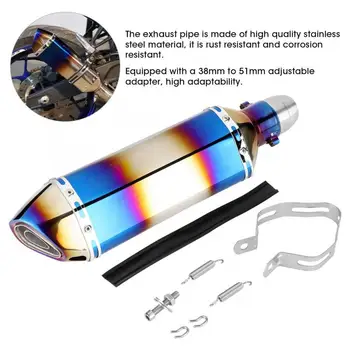 

Escapamento moto Stainless Steel 51mm Blue Exhaust Silencer Muffler Pipe Universal Motorcycle Modification Parts motorcycle