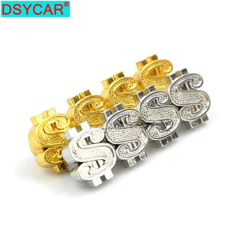 

4Pcs/Lot 2015 new arrive brass material car wheel tire valve cap stem gold dollar design air dust cap