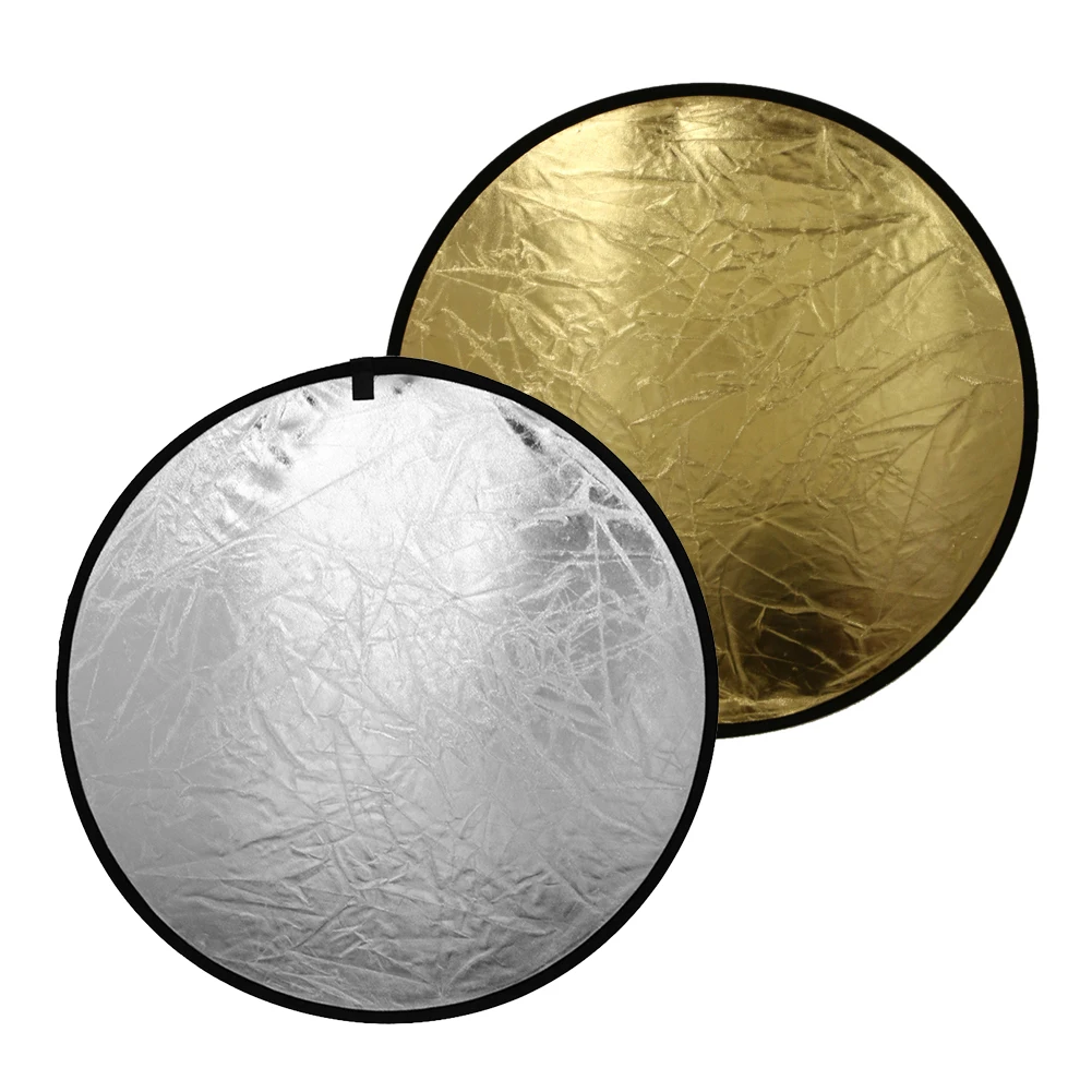 Double Sided Portable Light Reflectors Collapsible Round Photography
