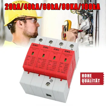 

Surge Protection 20kA/40kA/60kA/80kA/100kA Pole Combination Arrester AC 420V Home Usage Dual LED Display Surge Protector