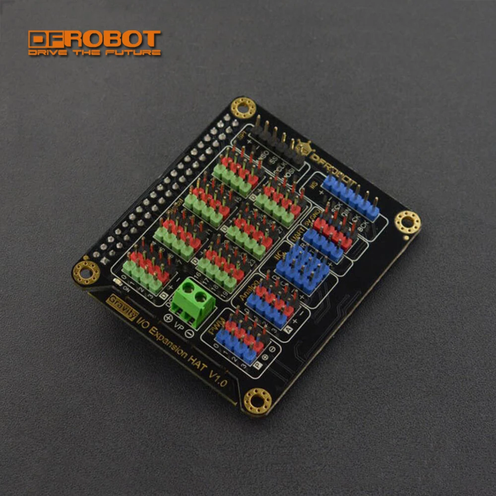 DFRobot IO шапка расширения для Raspberry Pi 4B 3B+ с цифровым аналоговым портом ШИМ IIC UART SPI IIS поддержка гравитационного датчика Модуль
