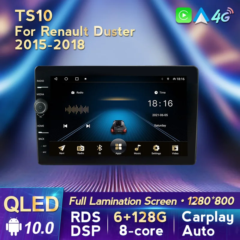 Автомобильный мультимедийный видеоплеер MLOVELIN QLED экран Android 10 авто для Renault Duster