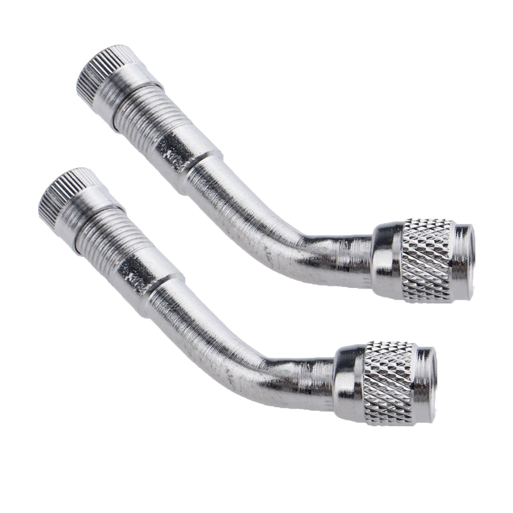 2x Valve Extension Tyre Stem Adapter Core Cap 135 Angle Car Bike Truck Brass