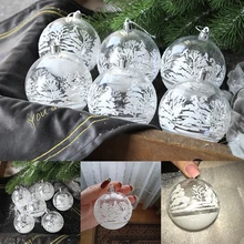  6pcs Brand New Transparent Snow Ball Pendants For Xmas Decor Christmas Tree Home Outdoor Drop Ornaments Hanging Pendants Navidad 