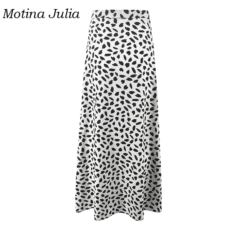 Motina Julia сексуальная юбка с принтом, женская уличная Юбка-миди с бантом