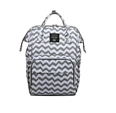 Wave pattern Сумка для детских подгузников сумка для переноски детей сумка для ухода за ребёнком USB Материнство сумка с зарядкой большой Ёмкость мама рюкзак для путешествий - Цвет: Wave pattern