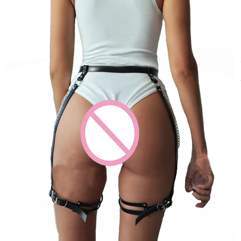 

New Vintage women Leg Bondage Leather belt Body Cage Punk Sculpting Gothic Harness Waist Belt Straps Sexy Vintage Accessories