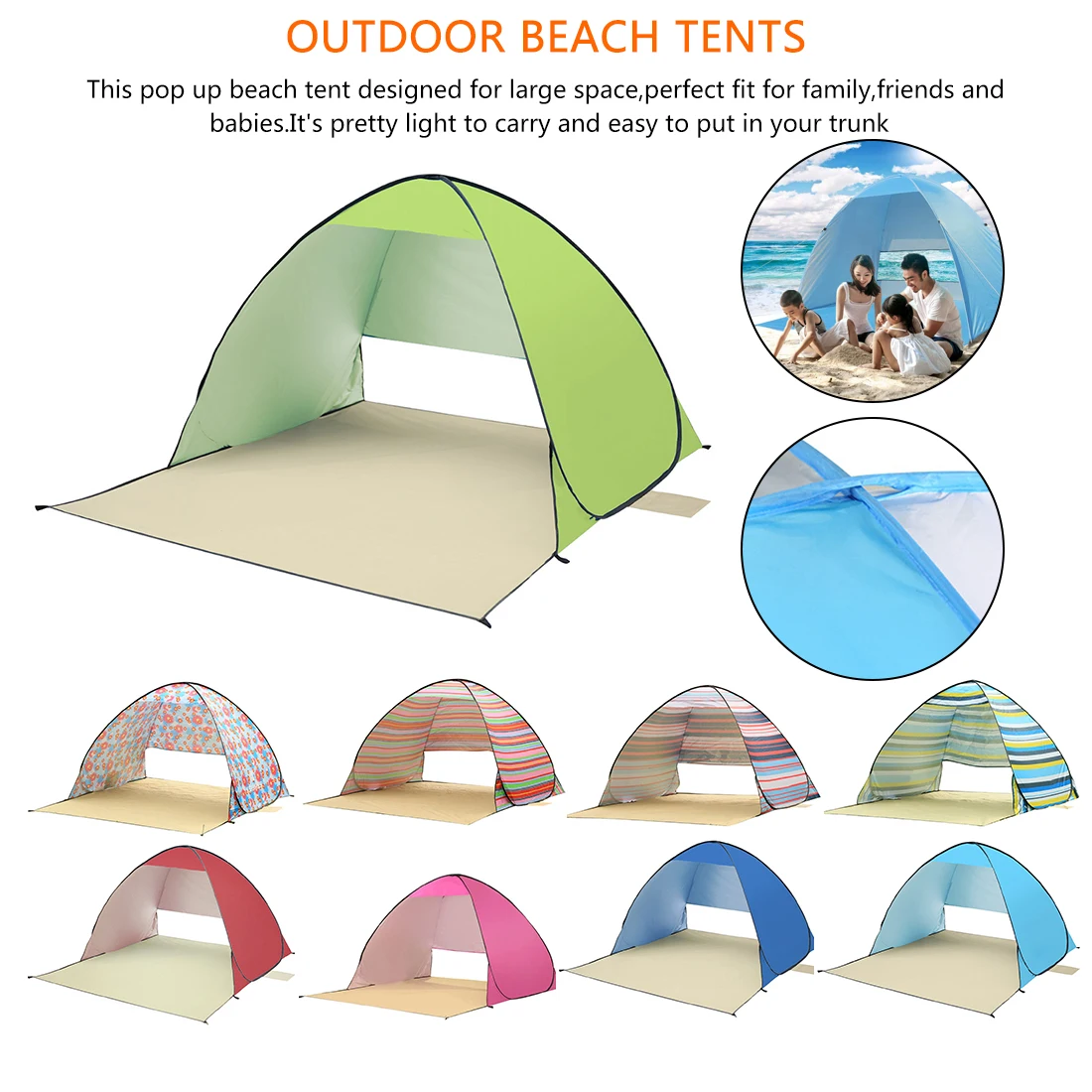 

Sun Shade Awning Instant Pop-up Tents for Camping Beach tents Automatic Camping Tents Travel Outdoor Tent Anti UV Beach Tent
