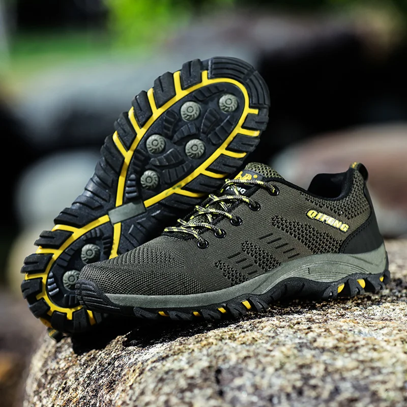 GNOME Outdoor Safety Work Shoes Men Protective Non-slip Men Boots Collision Avoidance Ankle Boots Men Big Size 39-47 Sneakers