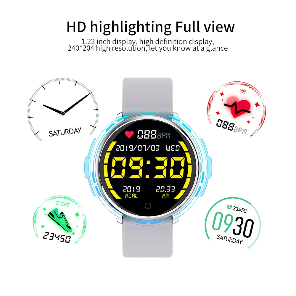 RUNDOING R7, умные часы, водонепроницаемые, спортивные, для iphone, телефона, умные часы, пульсометр, кровяное давление для женщин, мужчин, детей