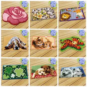 

Prajna Embroidery Needlework Crochet Cushion Animals Latch Hook Carpet Pillows Accessories DIY Latch Hook Rug Kit Cross Stitch