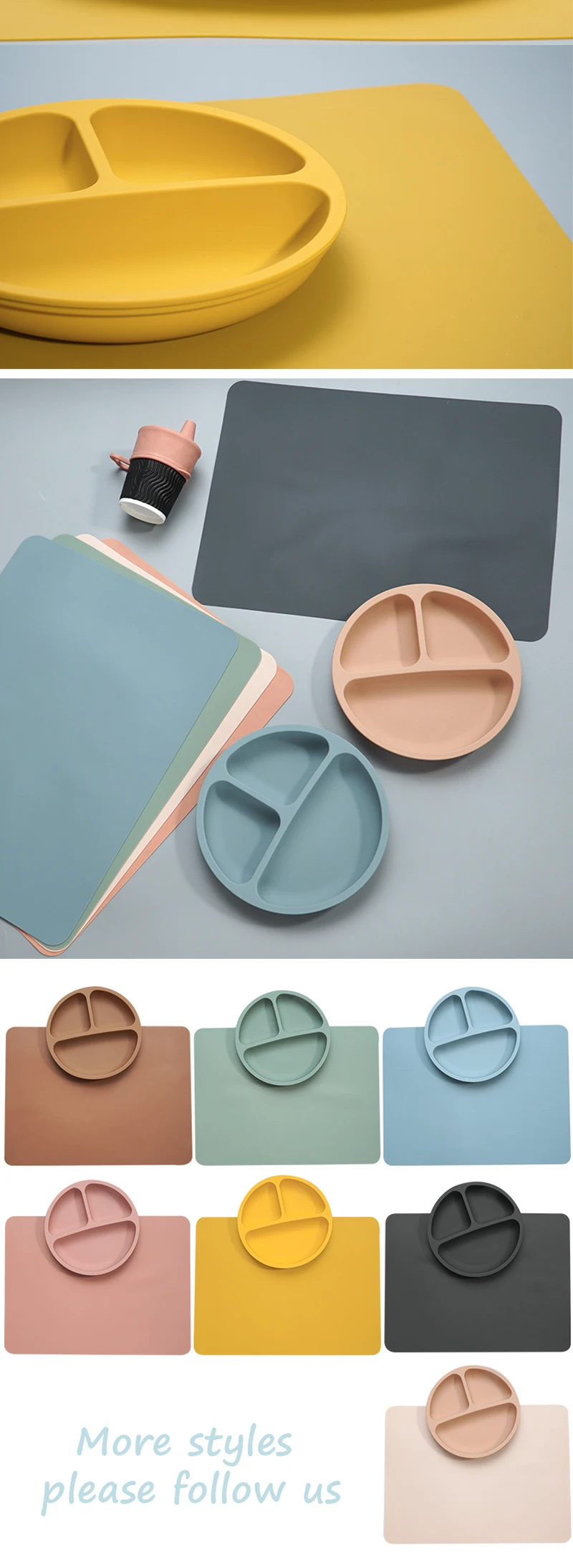 Esteira da Criança Silicone à Prova Mesa de Jantar Bebê Pratos Placa Bandeja Antiderrapante Mini Placemat Dtoddler Água Almofadas 10 High Quality Mamãe e Bebê
